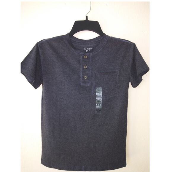 NWT Epic Threads Boys Henley T-Shirt With Pocket Grey Sl - Picture 1 of 8